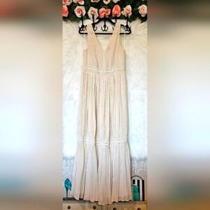 Massimo Dutti Bohemian Crepe Beaded Maxi Dress